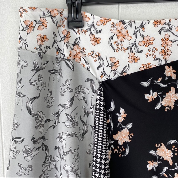 Calvin Klein Patchwork Asymmetric Hem Midi Skirt - Picture 4 of 16